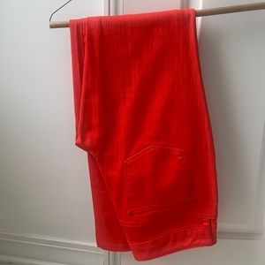 Red skinny jeans